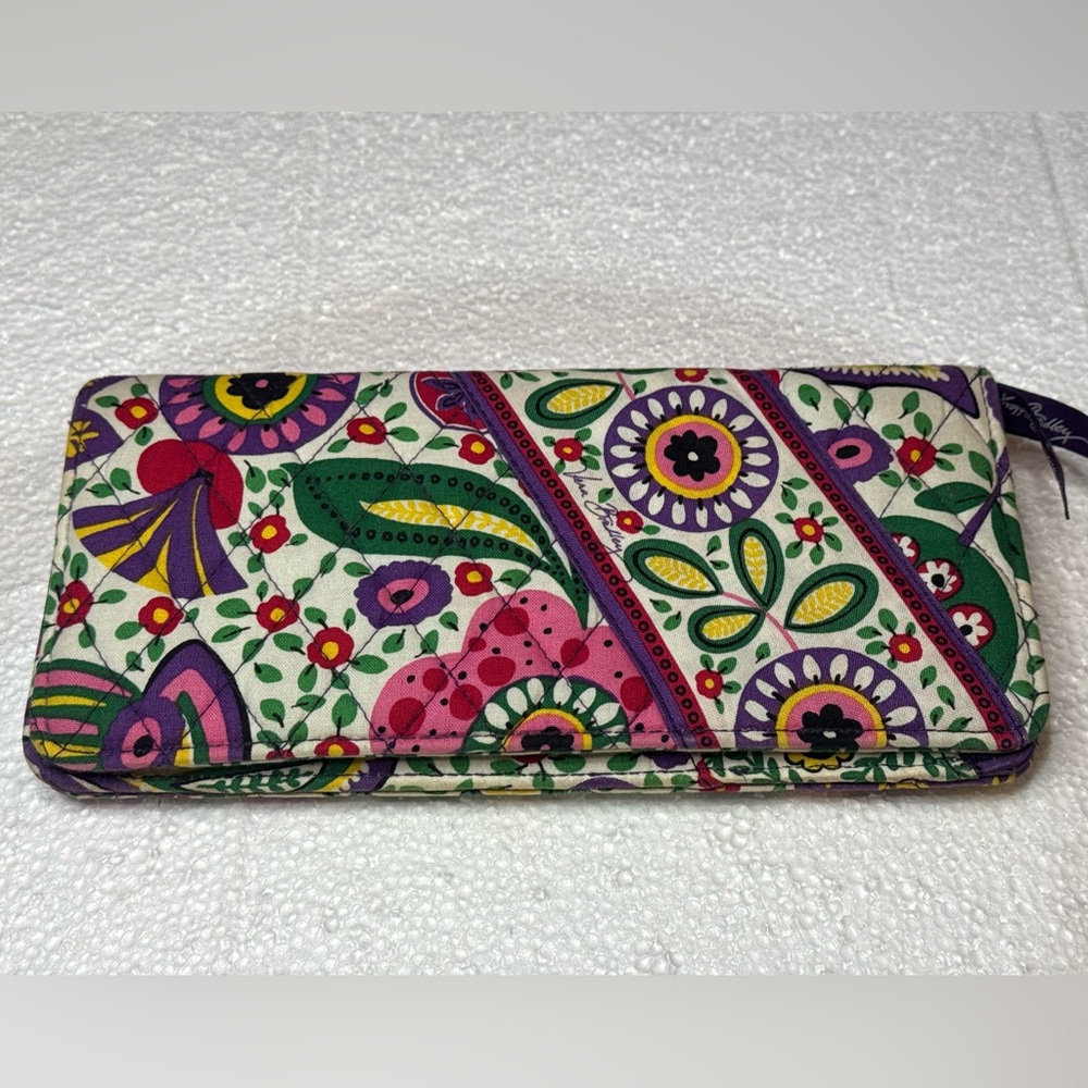 Vera Bradley Pink and Green Floral Clutch